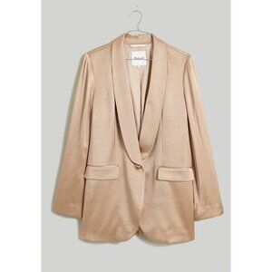 NWT Madewelll Satin Oversized Blazer in Matchstick Size 6 NN822